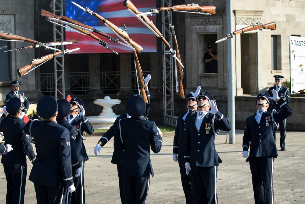 U.S. Air Force Honor Guard Drill Team performs in San Antonio