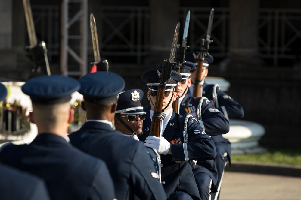 U.S. Air Force Honor Guard Drill Team performs in San Antonio