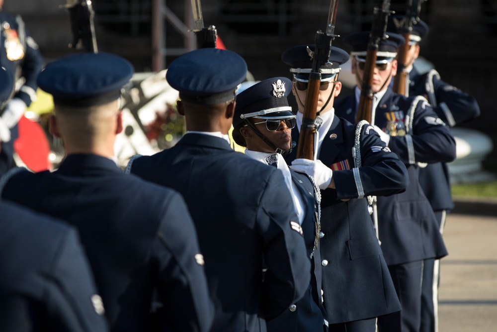 U.S. Air Force Honor Guard Drill Team performs in San Antonio