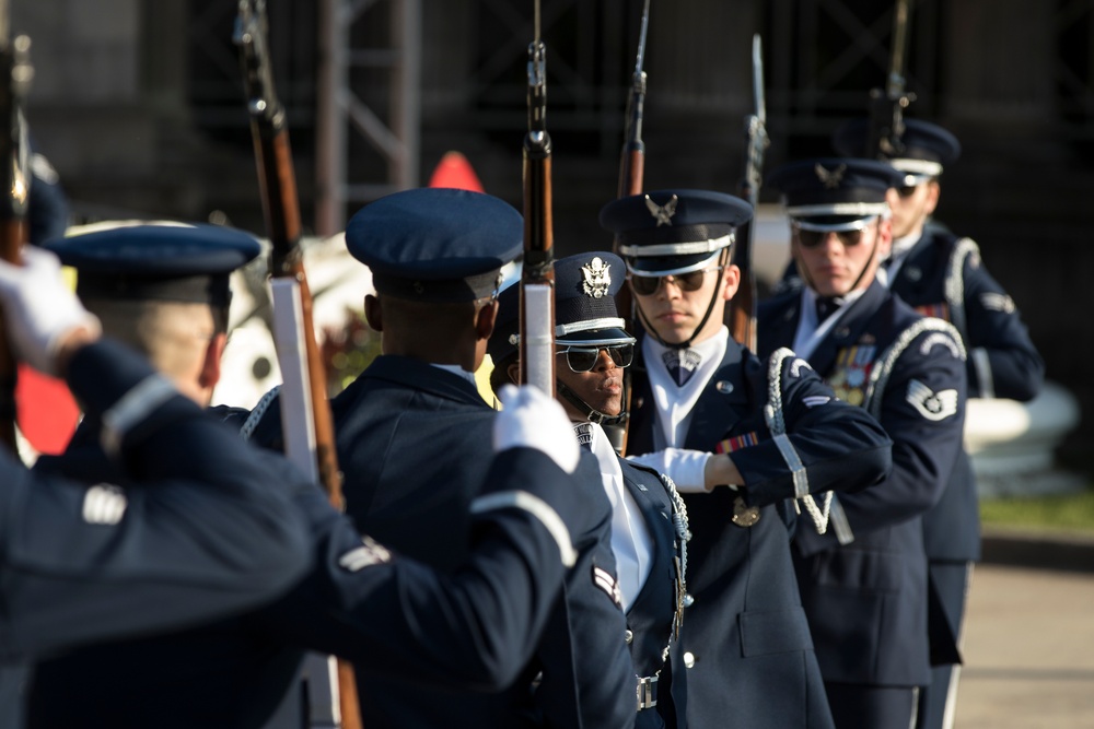 U.S. Air Force Honor Guard Drill Team performs in San Antonio