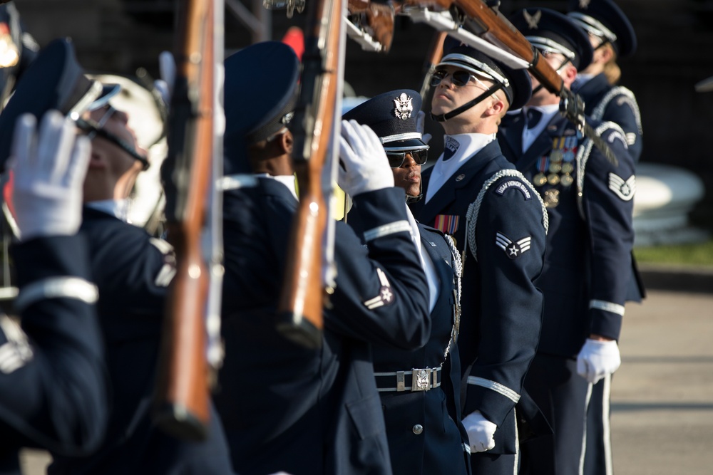 U.S. Air Force Honor Guard Drill Team performs in San Antonio