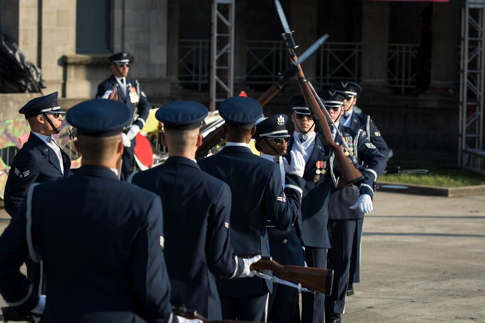 U.S. Air Force Honor Guard Drill Team performs in San Antonio