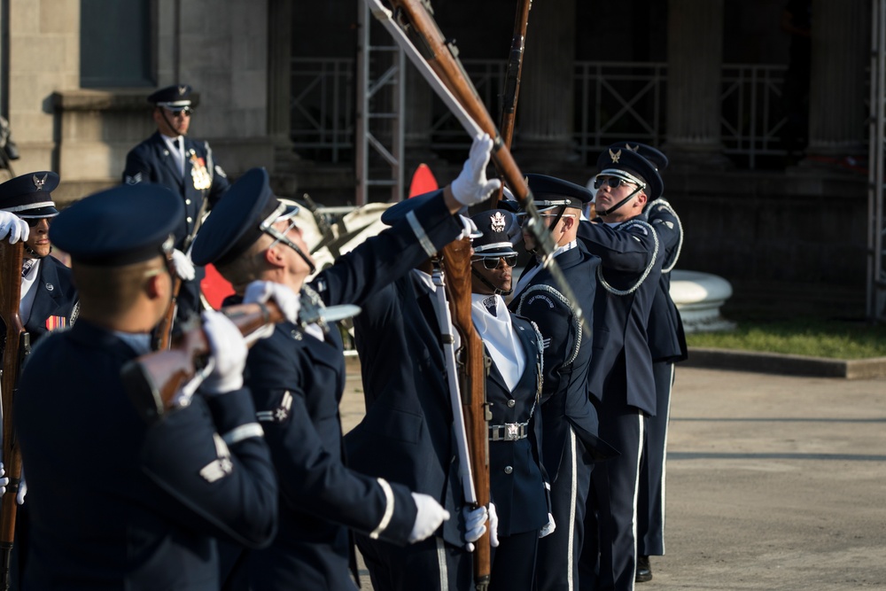 U.S. Air Force Honor Guard Drill Team performs in San Antonio