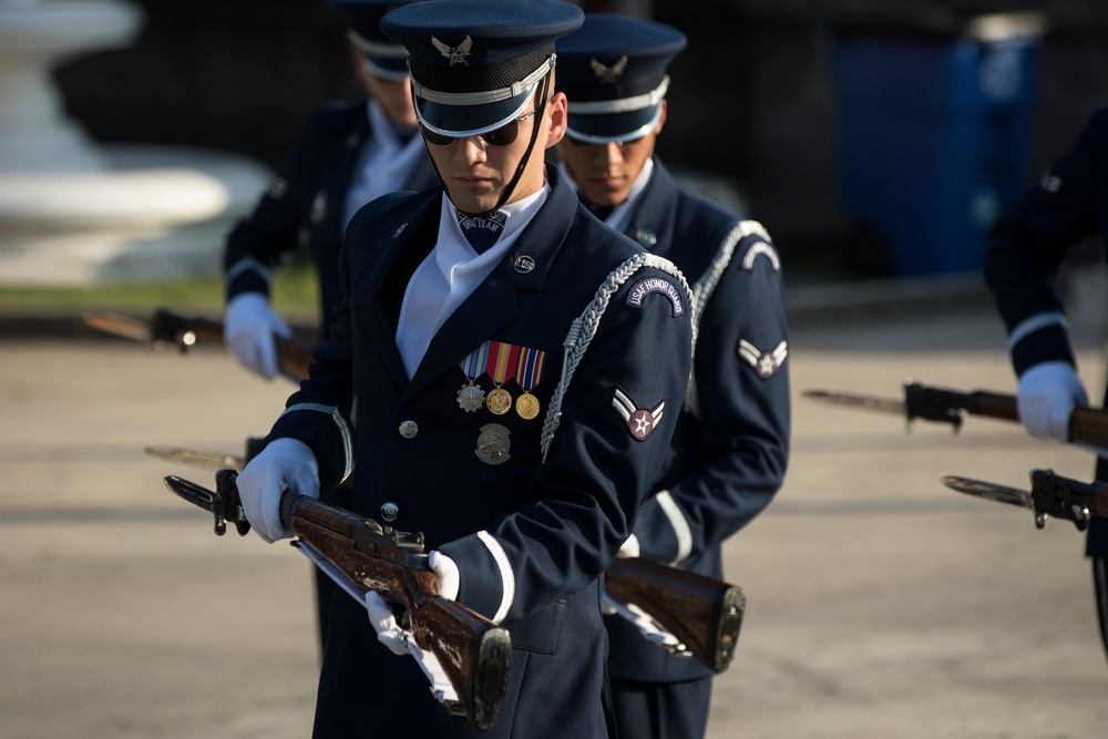 U.S. Air Force Honor Guard Drill Team performs in San Antonio