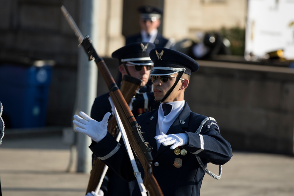 U.S. Air Force Honor Guard Drill Team performs in San Antonio