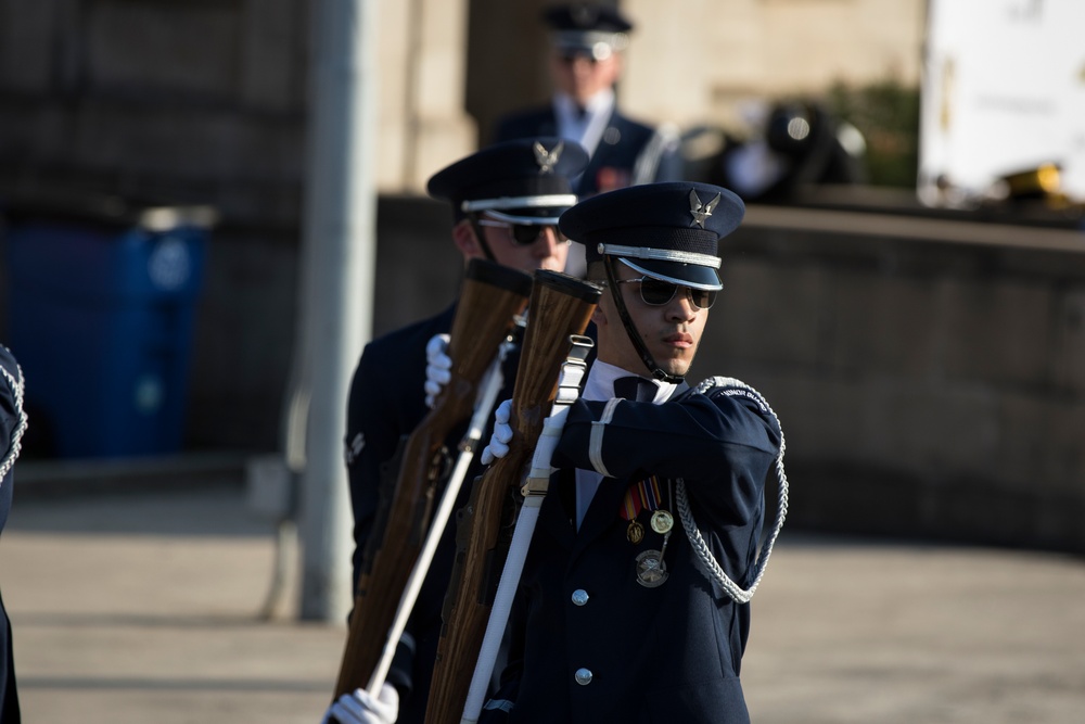 U.S. Air Force Honor Guard Drill Team performs in San Antonio