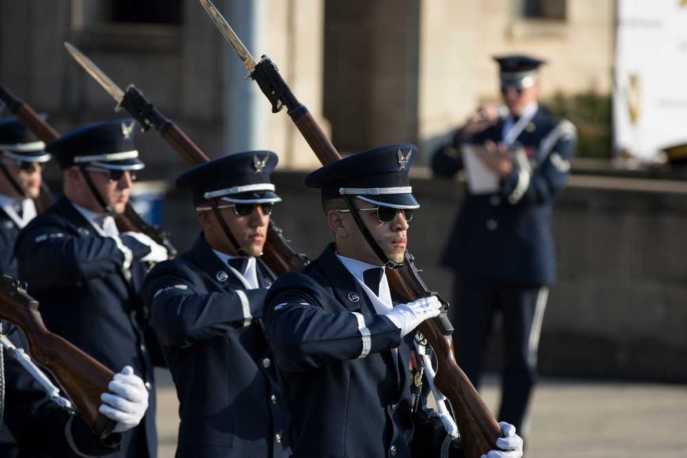 U.S. Air Force Honor Guard Drill Team performs in San Antonio