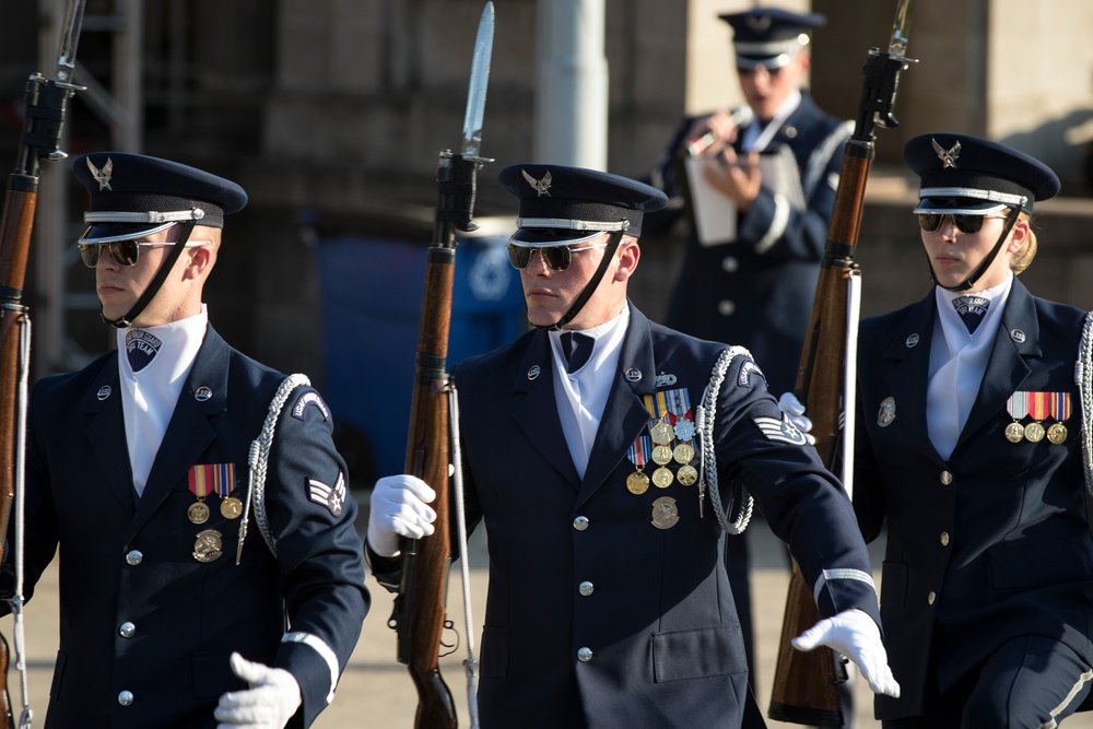 U.S. Air Force Honor Guard Drill Team performs in San Antonio