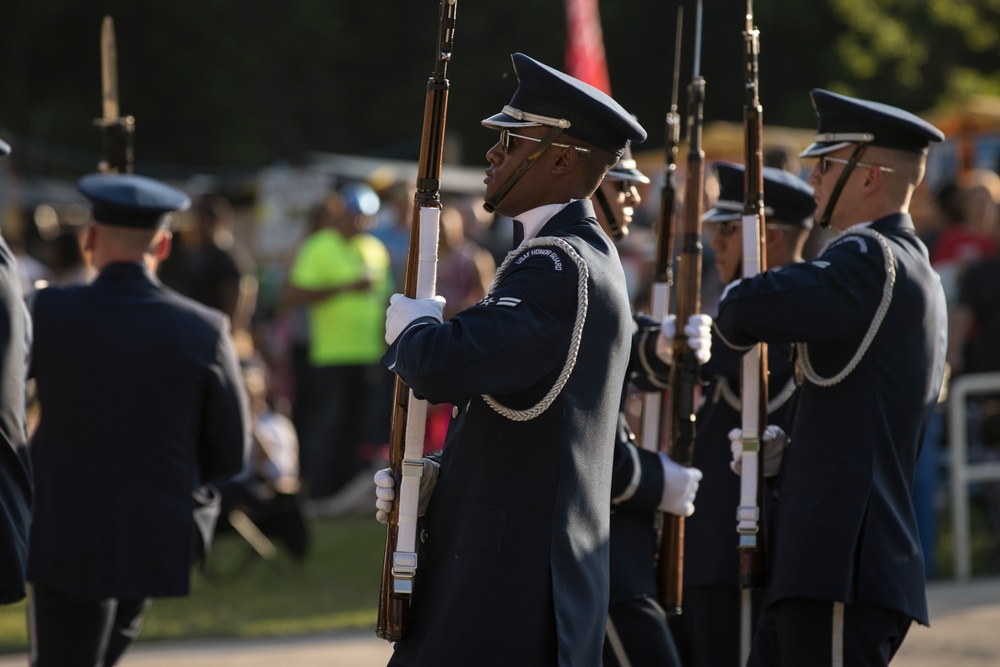 U.S. Air Force Honor Guard Drill Team performs in San Antonio