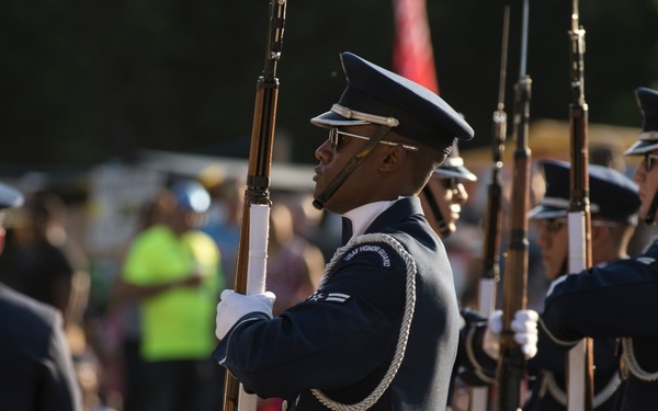 U.S. Air Force Honor Guard Drill Team performs in San Antonio
