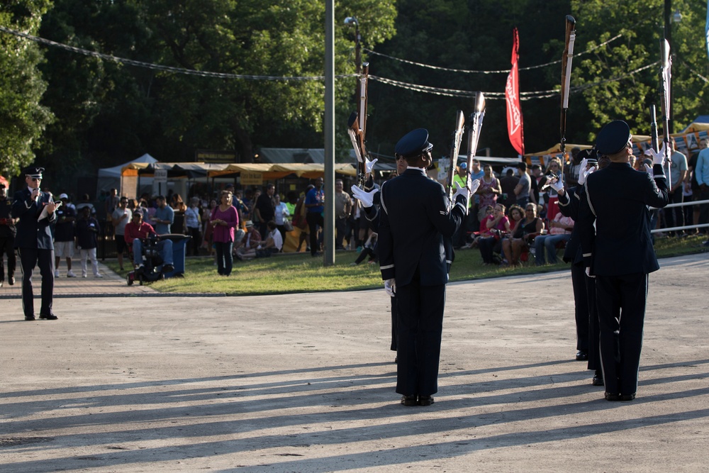 U.S. Air Force Honor Guard Drill Team performs in San Antonio