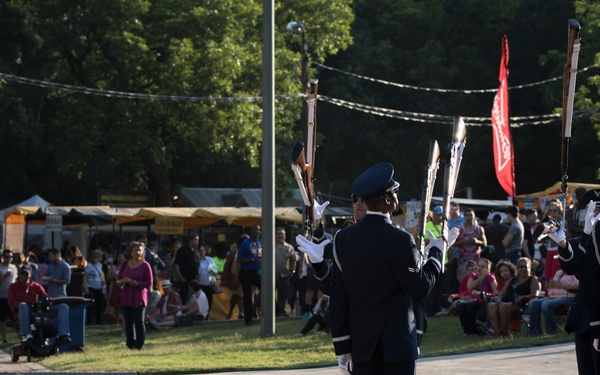 U.S. Air Force Honor Guard Drill Team performs in San Antonio