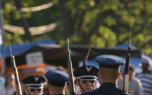 U.S. Air Force Honor Guard Drill Team performs in San Antonio