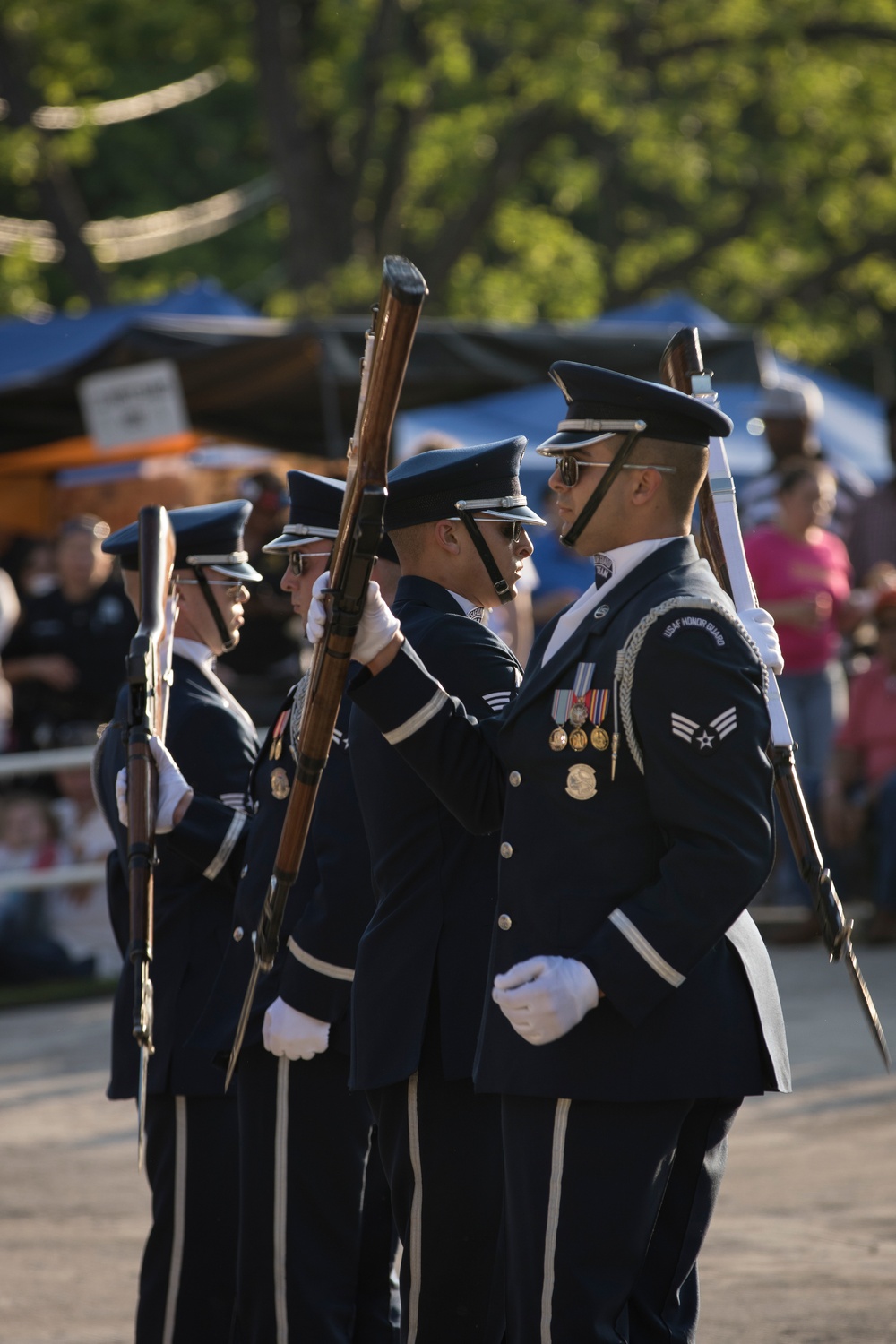U.S. Air Force Honor Guard Drill Team performs in San Antonio