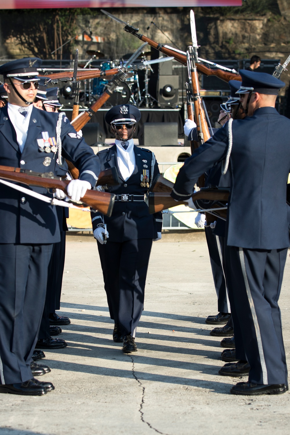 U.S. Air Force Honor Guard Drill Team performs in San Antonio