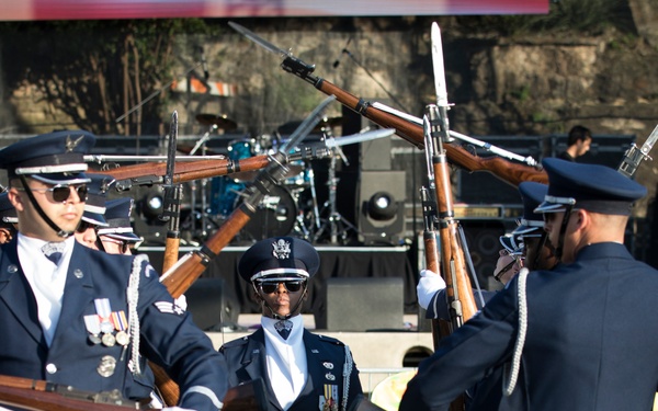 U.S. Air Force Honor Guard Drill Team performs in San Antonio