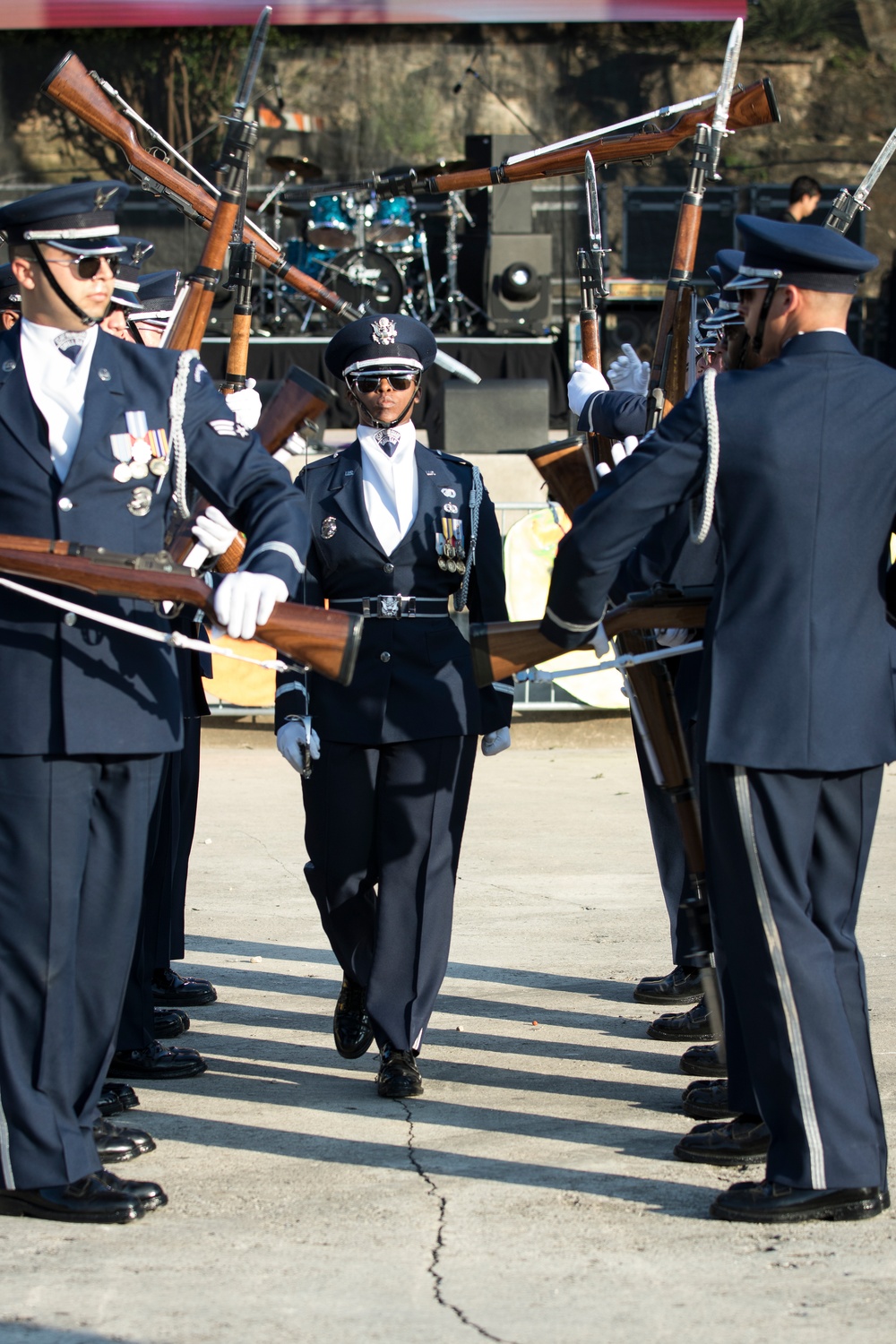 U.S. Air Force Honor Guard Drill Team performs in San Antonio