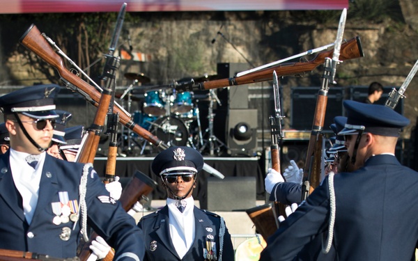 U.S. Air Force Honor Guard Drill Team performs in San Antonio