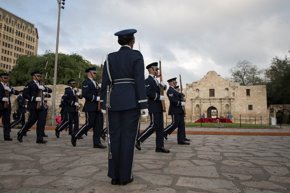 U.S. Air Force Honor Guard Drill Team performs in San Antonio