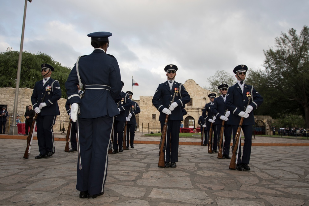 U.S. Air Force Honor Guard Drill Team performs in San Antonio