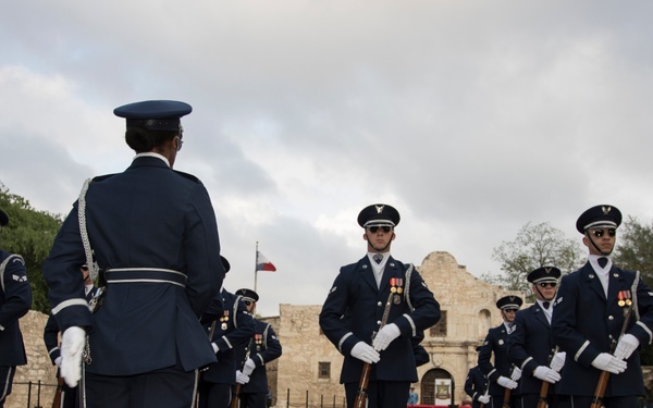 U.S. Air Force Honor Guard Drill Team performs in San Antonio