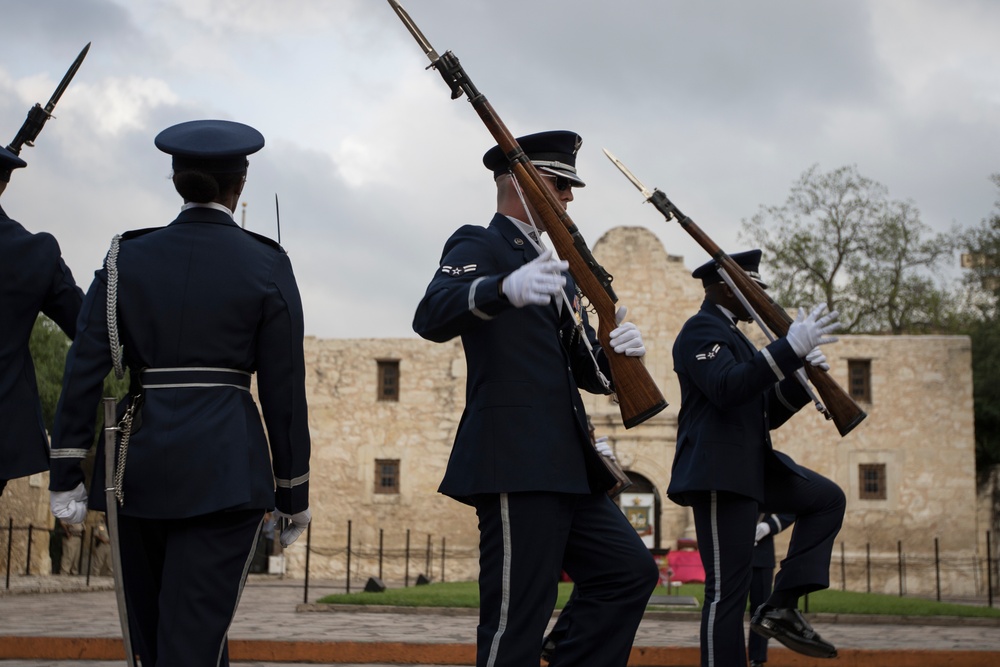 U.S. Air Force Honor Guard Drill Team performs in San Antonio