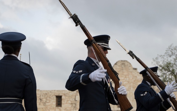 U.S. Air Force Honor Guard Drill Team performs in San Antonio