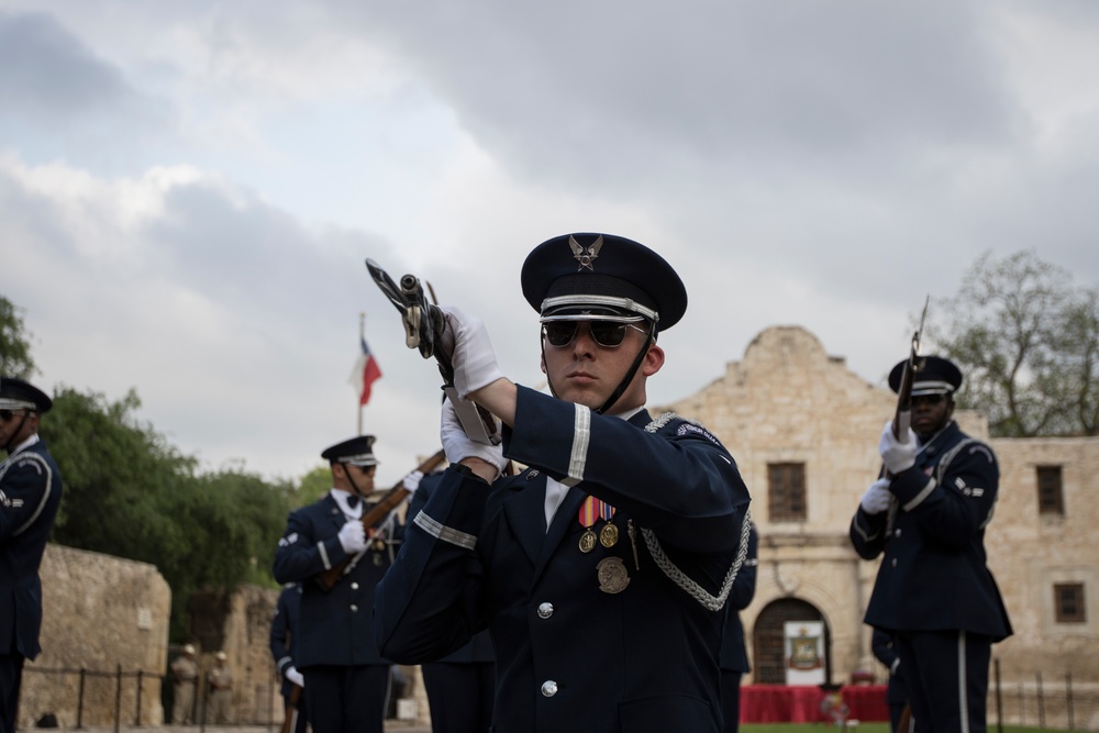 U.S. Air Force Honor Guard Drill Team performs in San Antonio