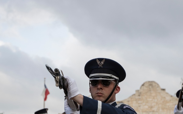 U.S. Air Force Honor Guard Drill Team performs in San Antonio