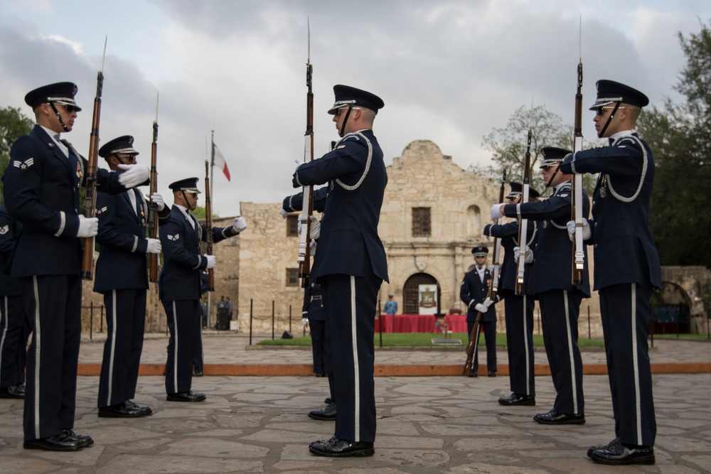U.S. Air Force Honor Guard Drill Team performs in San Antonio