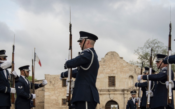 U.S. Air Force Honor Guard Drill Team performs in San Antonio