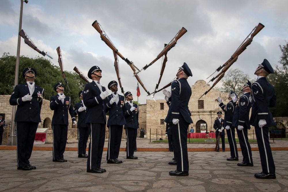 U.S. Air Force Honor Guard Drill Team performs in San Antonio