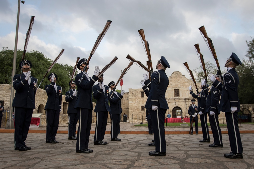 U.S. Air Force Honor Guard Drill Team performs in San Antonio