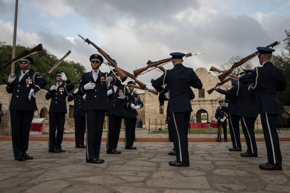 U.S. Air Force Honor Guard Drill Team performs in San Antonio