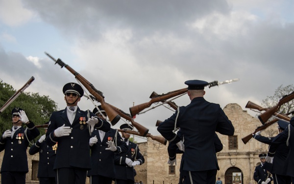 U.S. Air Force Honor Guard Drill Team performs in San Antonio