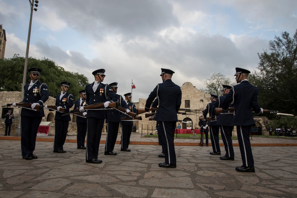 U.S. Air Force Honor Guard Drill Team performs in San Antonio