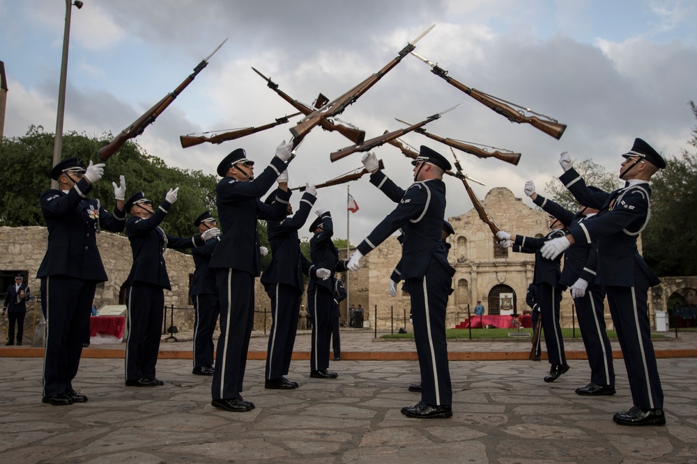U.S. Air Force Honor Guard Drill Team performs in San Antonio