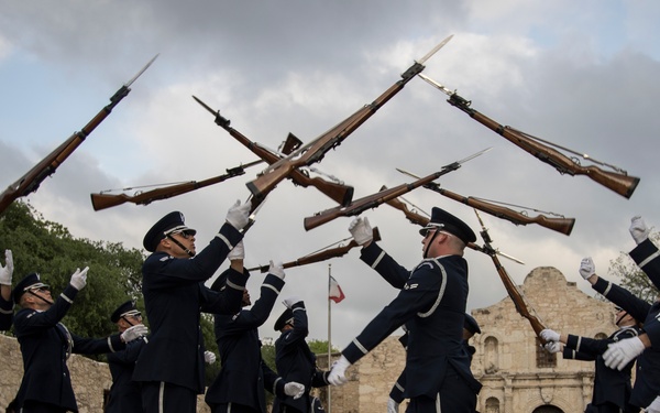 U.S. Air Force Honor Guard Drill Team performs in San Antonio