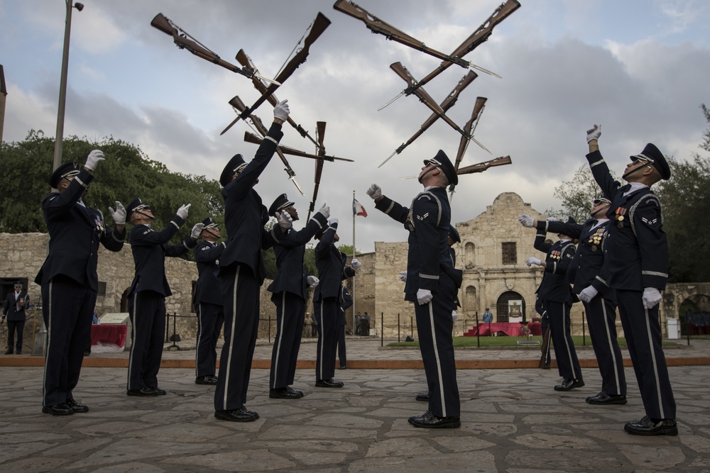 U.S. Air Force Honor Guard Drill Team performs in San Antonio