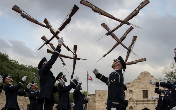 U.S. Air Force Honor Guard Drill Team performs in San Antonio