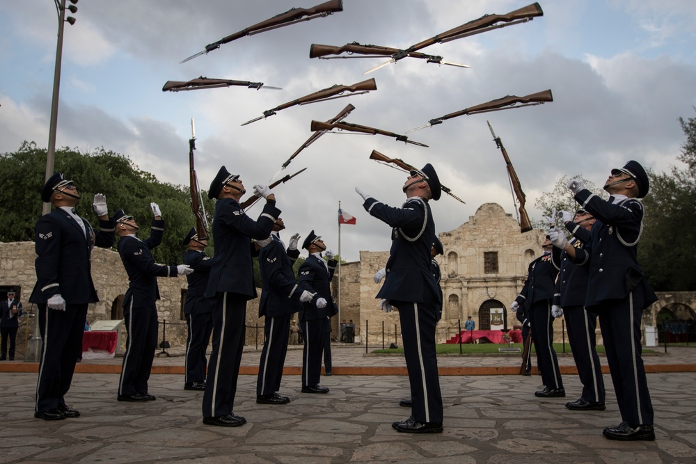 U.S. Air Force Honor Guard Drill Team performs in San Antonio