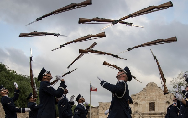 U.S. Air Force Honor Guard Drill Team performs in San Antonio