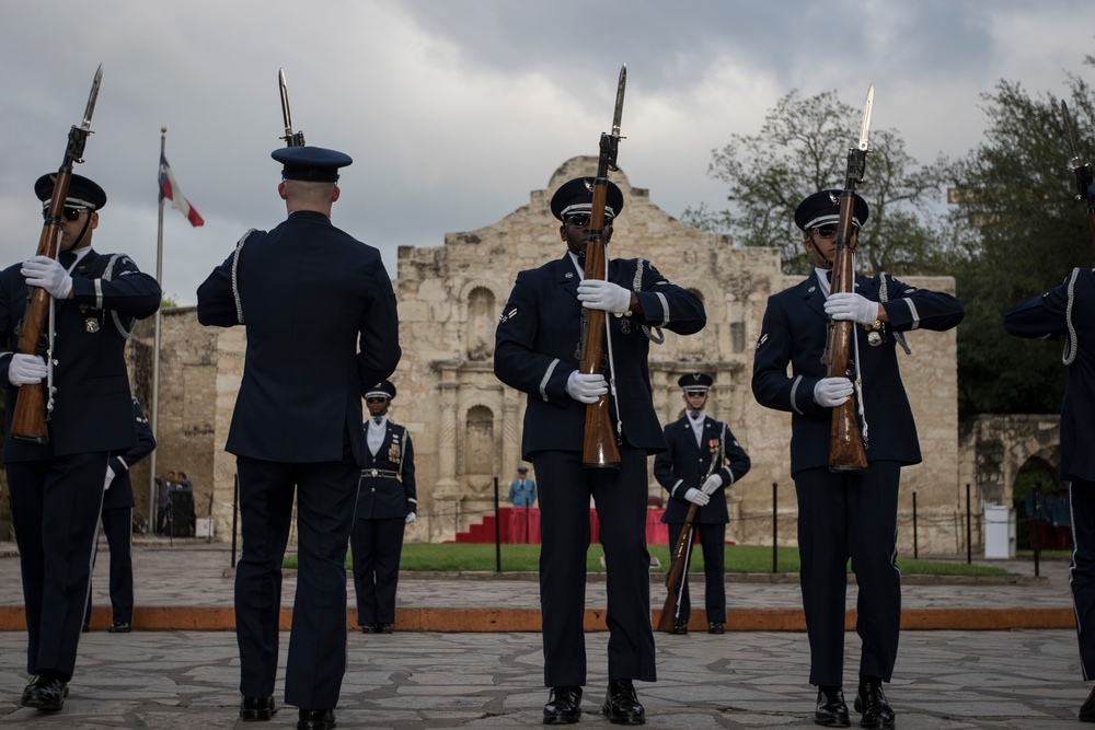 U.S. Air Force Honor Guard Drill Team performs in San Antonio