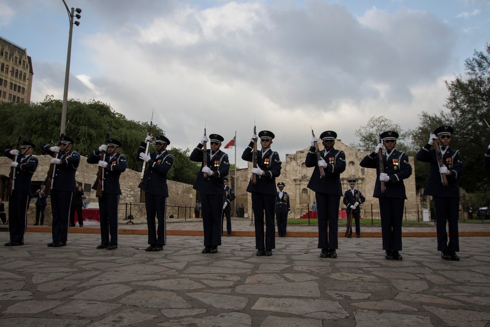 U.S. Air Force Honor Guard Drill Team performs in San Antonio