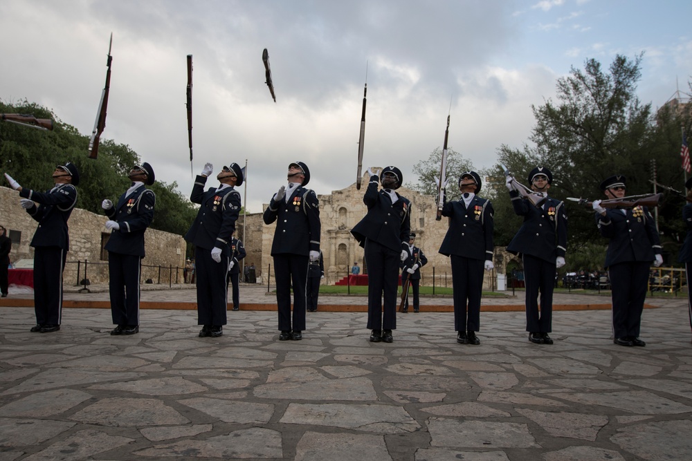 U.S. Air Force Honor Guard Drill Team performs in San Antonio