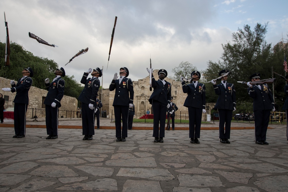 U.S. Air Force Honor Guard Drill Team performs in San Antonio