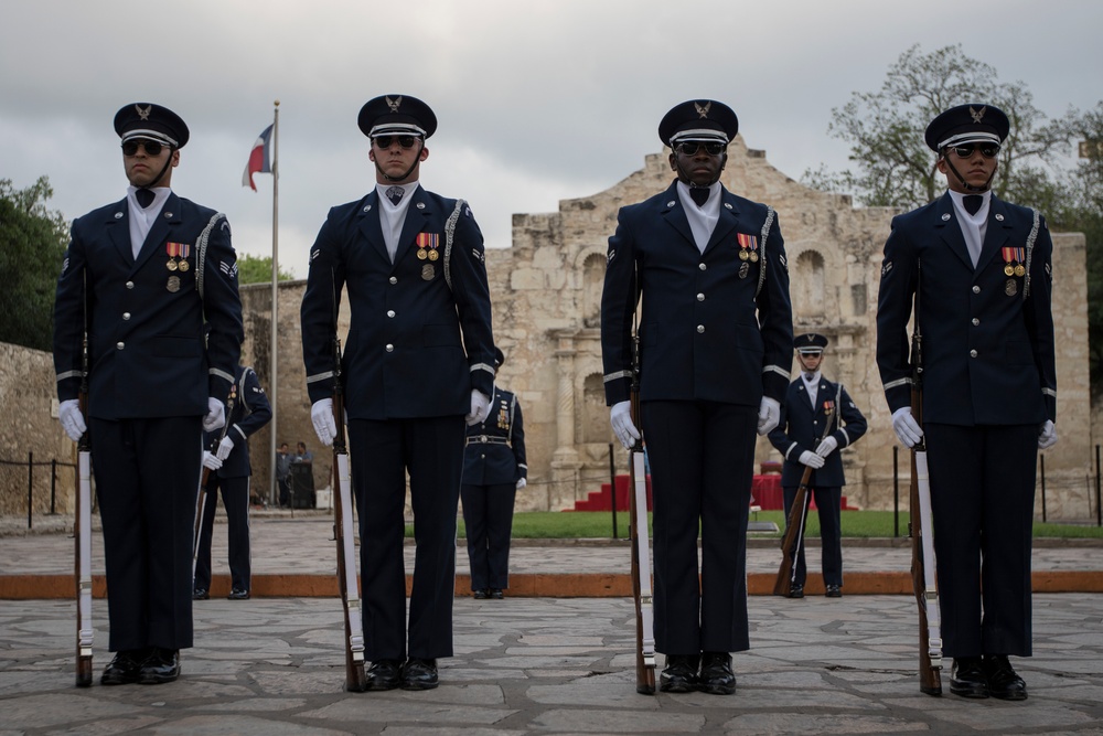 U.S. Air Force Honor Guard Drill Team performs in San Antonio