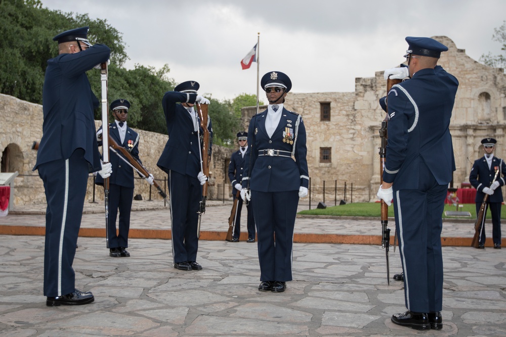 U.S. Air Force Honor Guard Drill Team performs in San Antonio
