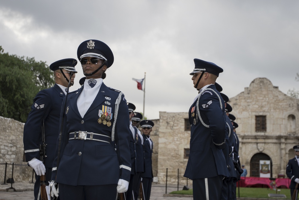 U.S. Air Force Honor Guard Drill Team performs in San Antonio