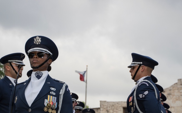 U.S. Air Force Honor Guard Drill Team performs in San Antonio